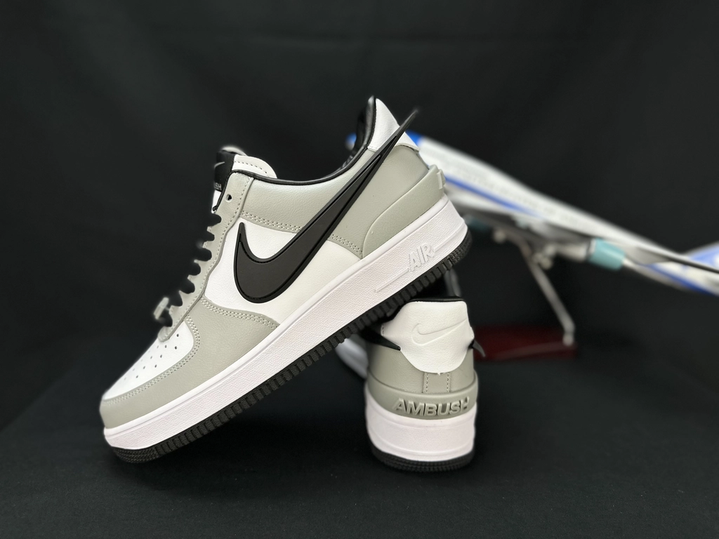 Nike Air Force 1 Grande Swoosh Cinzento - Vista 7