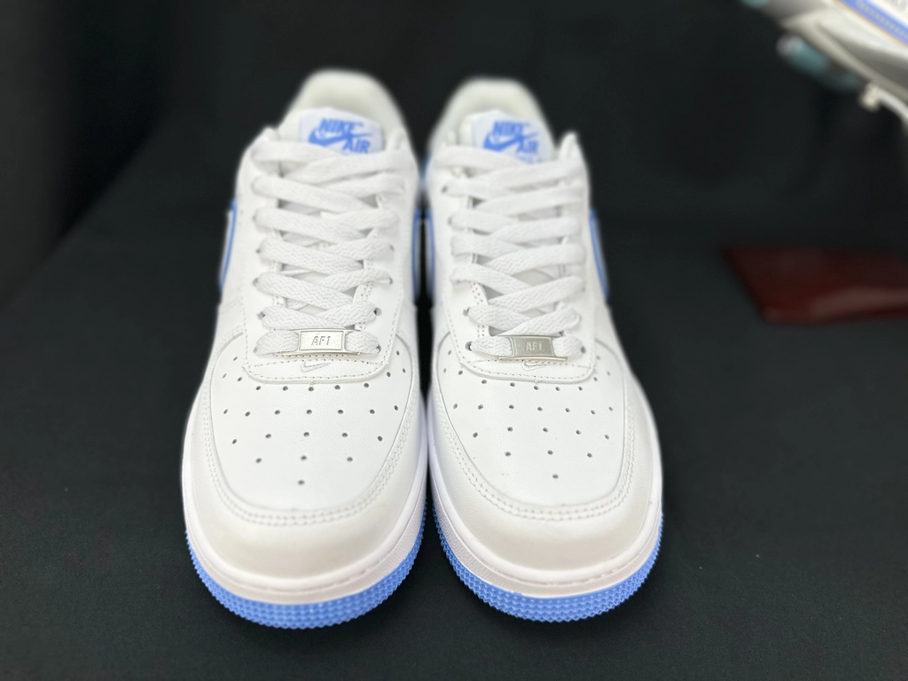 Nike Air Force 1 Duplo Swoosh Branco e Azul - Vista 9